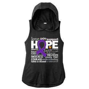 Alzheimer's Hope Love Support Ladies PosiCharge Tri-Blend Wicking Draft Hoodie Tank