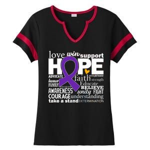 Alzheimer's Hope Love Support Ladies Halftime Notch Neck Tee