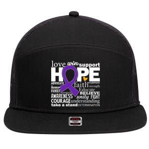 Alzheimer's Hope Love Support 7 Panel Mesh Trucker Snapback Hat