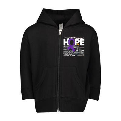 Alzheimer's Hope Love Support Toddler Zip Fleece Hoodie