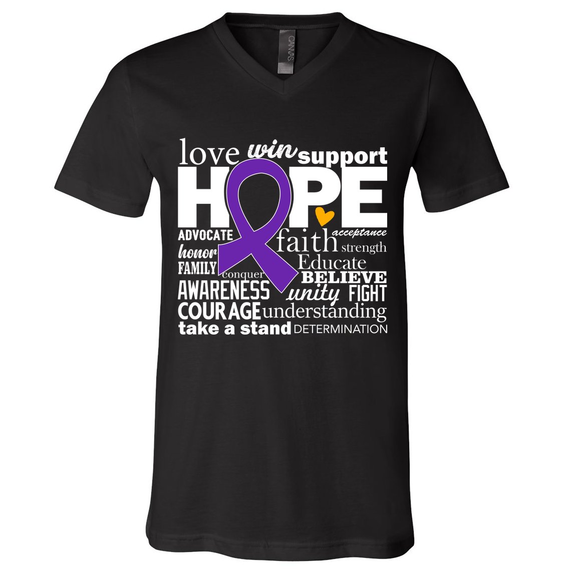 Alzheimer's Hope Love Support V-Neck T-Shirt