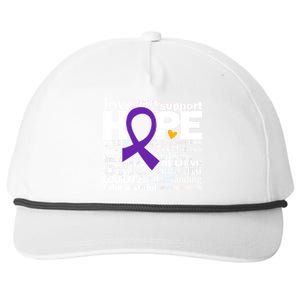 Alzheimer's Hope Love Support Snapback Five-Panel Rope Hat