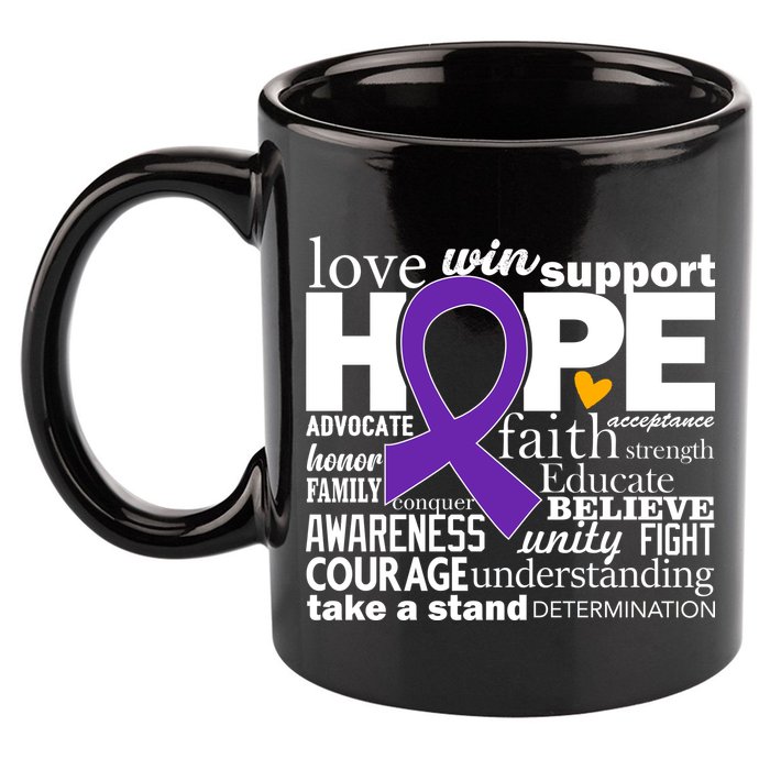 Alzheimer's Hope Love Support 11oz C Handle Ceramic Mug