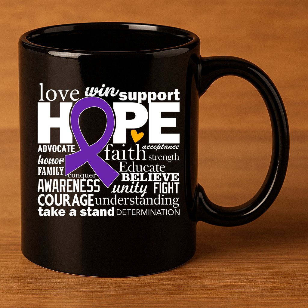 Alzheimer's Hope Love Support 11oz C Handle Ceramic Mug