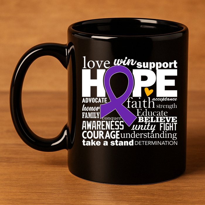 Alzheimer's Hope Love Support 11oz C Handle Ceramic Mug