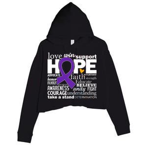 Alzheimer's Hope Love Support Crop Fleece Hoodie