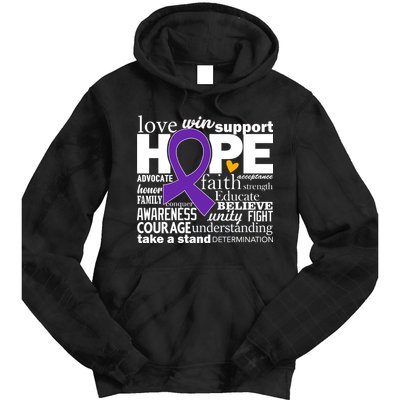 Alzheimer's Hope Love Support Tie Dye Hoodie