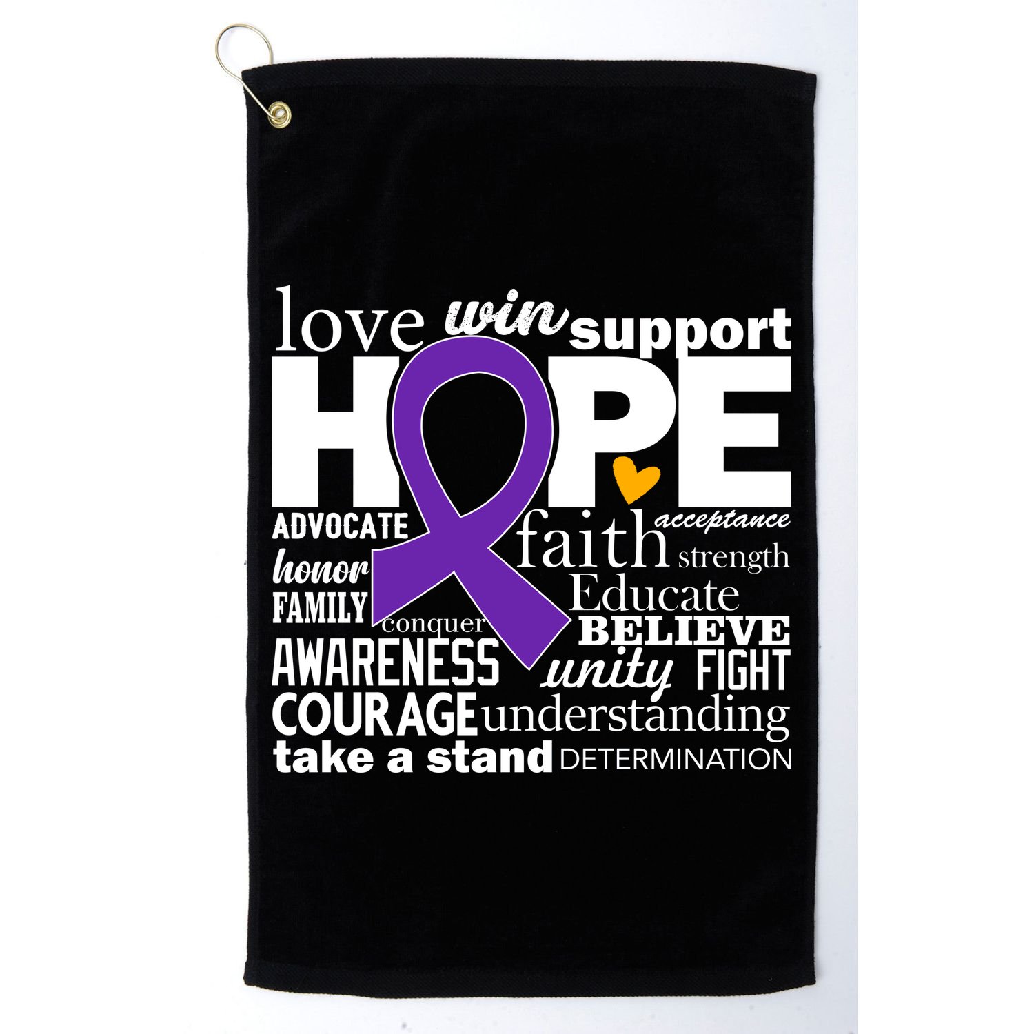 Alzheimer's Hope Love Support Golf Towel