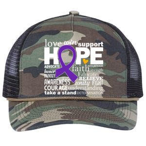 Alzheimer's Hope Love Support Retro Rope Trucker Hat Cap