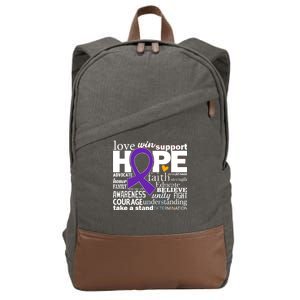 Alzheimer's Hope Love Support Cotton Canvas Backpack