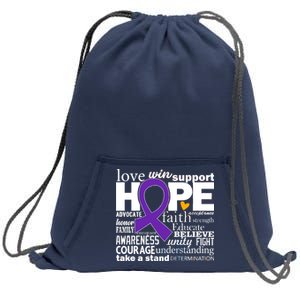 Alzheimer's Hope Love Support Sweatshirt Cinch Pack Bag