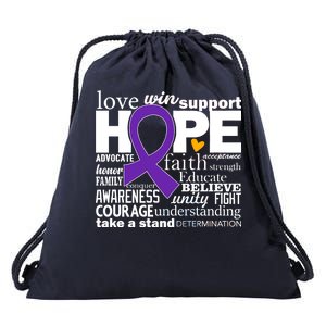 Alzheimer's Hope Love Support Drawstring Bag