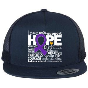 Alzheimer's Hope Love Support Flat Bill Trucker Hat