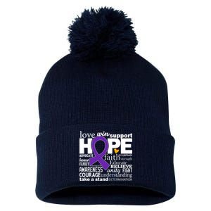 Alzheimer's Hope Love Support Pom Pom 12in Knit Beanie