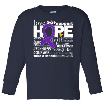 Alzheimer's Hope Love Support Toddler Long Sleeve Shirt