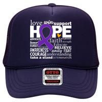 Alzheimer's Hope Love Support High Crown Mesh Back Trucker Hat