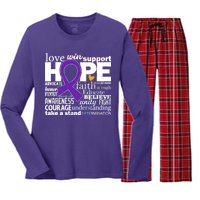 Alzheimer's Hope Love Support Women's Long Sleeve Flannel Pajama Set 