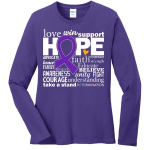 Alzheimer's Hope Love Support Ladies Long Sleeve Shirt