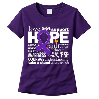 Alzheimer's Hope Love Support Womens T-Shirt