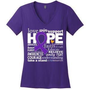 Alzheimer's Hope Love Support Women's V-Neck T-Shirt