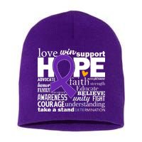 Alzheimer's Hope Love Support Short Acrylic Beanie