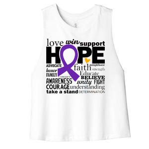 Alzheimer's Hope Love Support Women's Racerback Cropped Tank