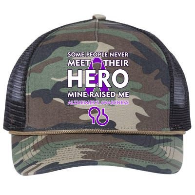 Alzheimer's Some People Never Meet Their Hero Mine Raised Me Retro Rope Trucker Hat Cap