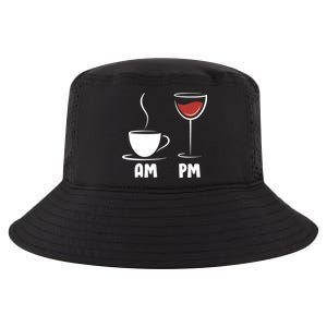 AM Coffee PM Wine Cool Comfort Performance Bucket Hat