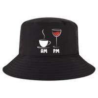AM Coffee PM Wine Cool Comfort Performance Bucket Hat