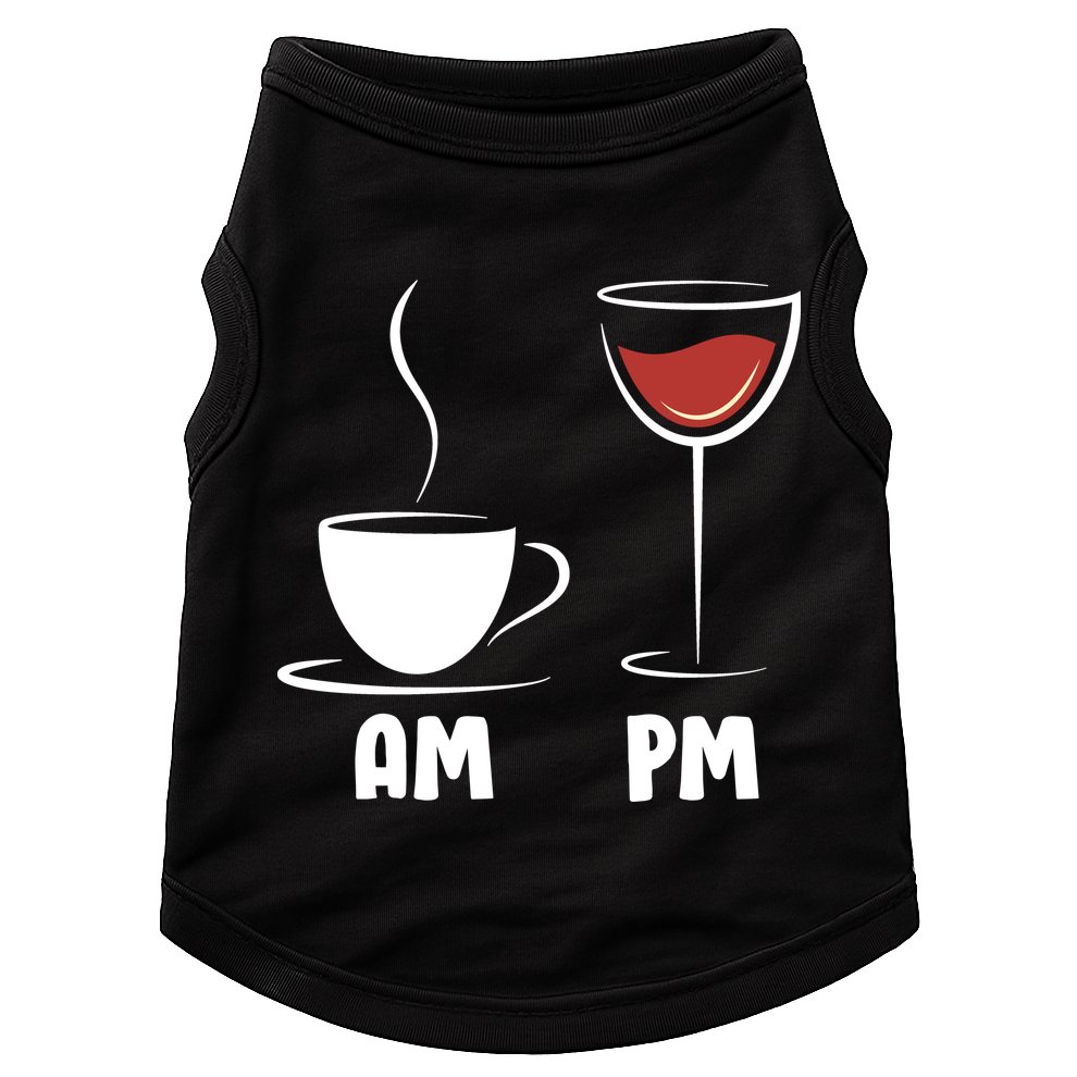 AM Coffee PM Wine Doggie Tank