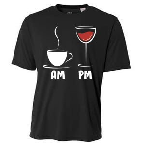 AM Coffee PM Wine Cooling Performance Crew T-Shirt