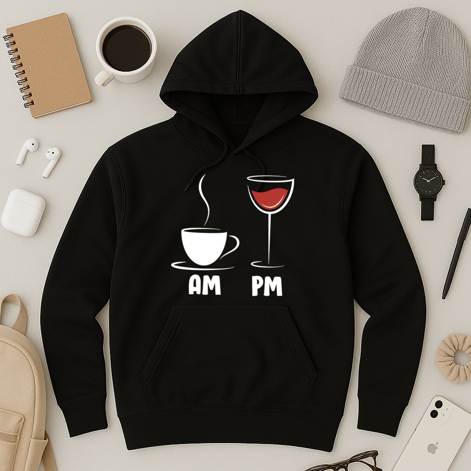 AM Coffee PM Wine Hoodie