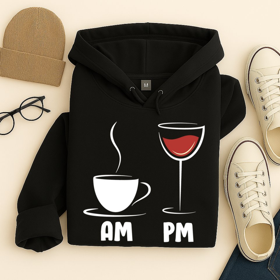 AM Coffee PM Wine Hoodie