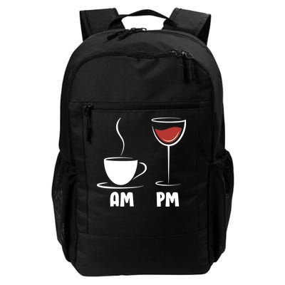 AM Coffee PM Wine Daily Commute Backpack