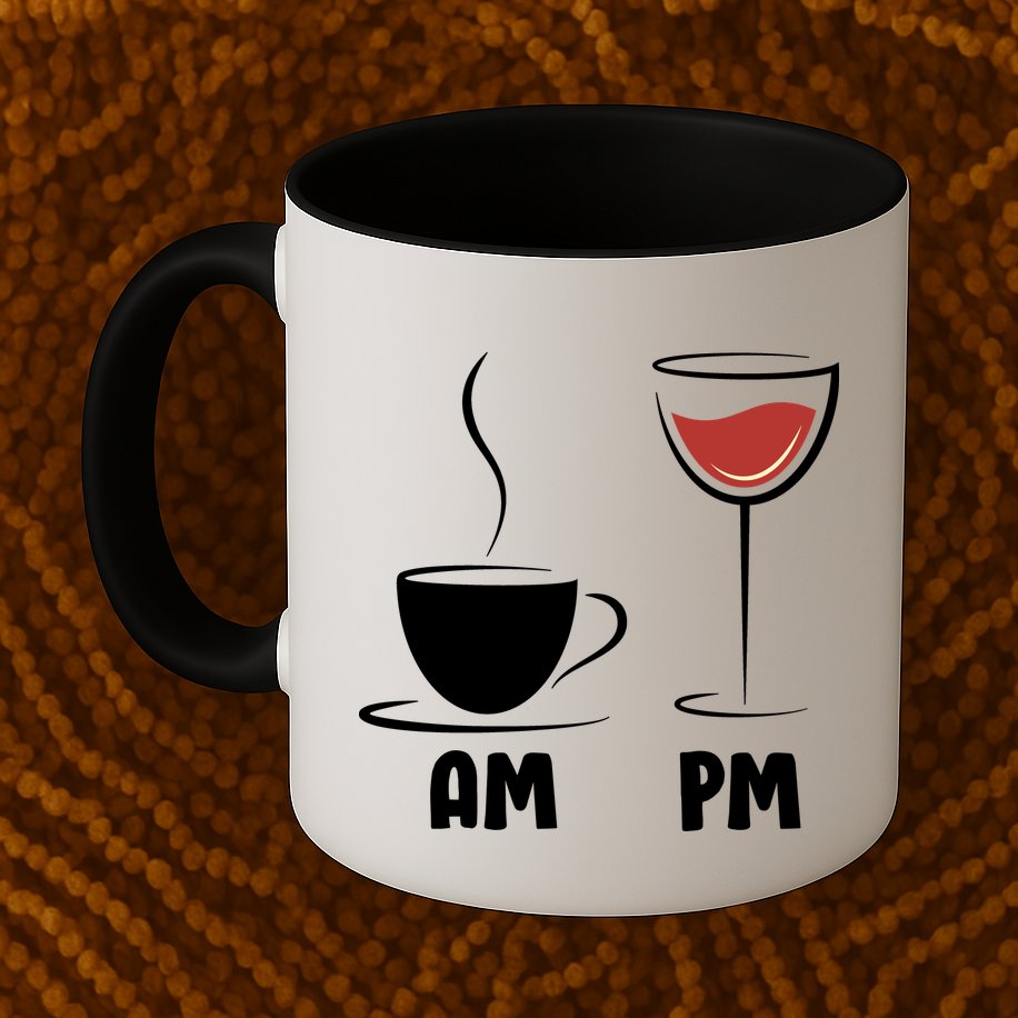 AM Coffee PM Wine Mug