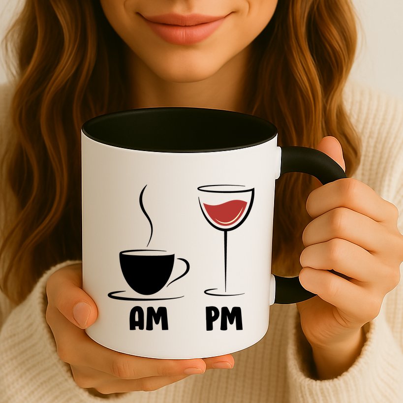 AM Coffee PM Wine Mug