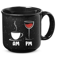 AM Coffee PM Wine 15oz Campfire Ceramic Mug