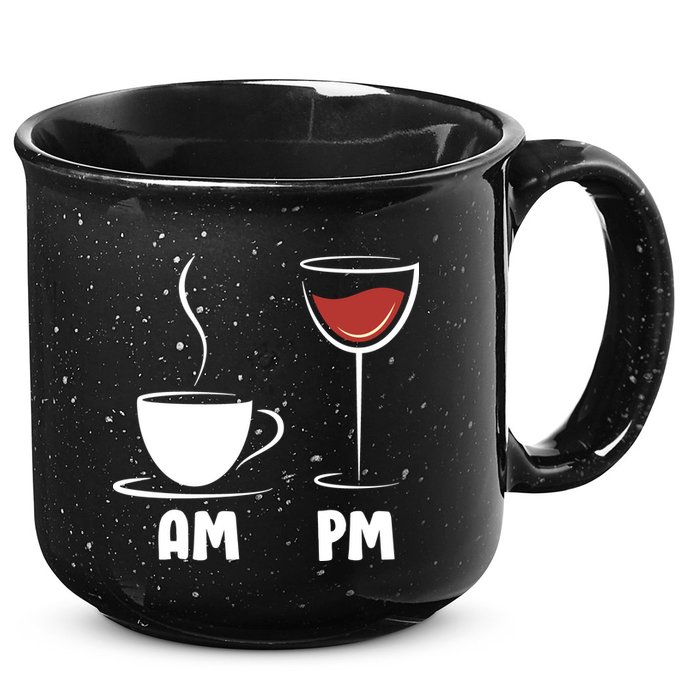 AM Coffee PM Wine 15oz Campfire Ceramic Mug