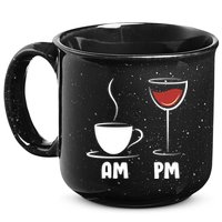 AM Coffee PM Wine 15oz Campfire Ceramic Mug