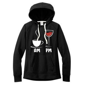 AM Coffee PM Wine Women's Fleece Hoodie