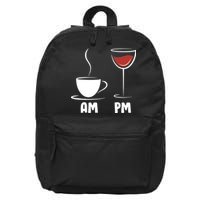 AM Coffee PM Wine 16 in Basic Backpack