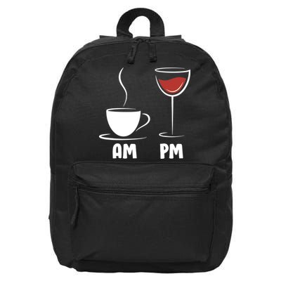 AM Coffee PM Wine 16 in Basic Backpack