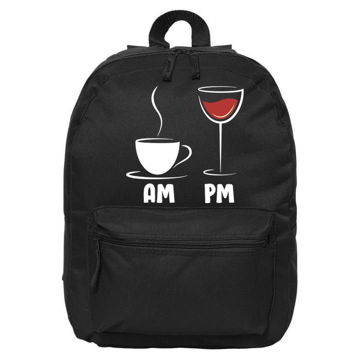 AM Coffee PM Wine 16 in Basic Backpack