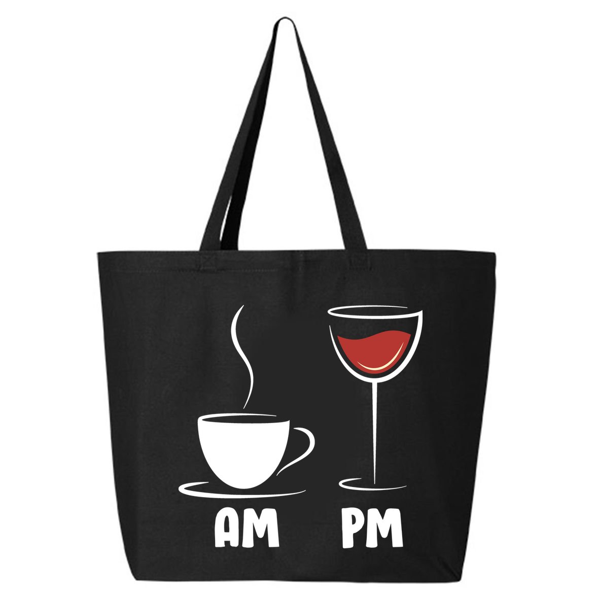 AM Coffee PM Wine 25L Jumbo Tote