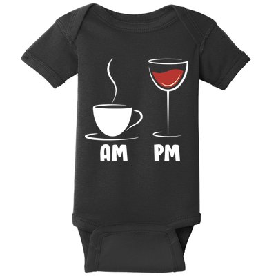 AM Coffee PM Wine Baby Bodysuit