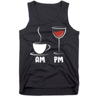 AM Coffee PM Wine Tank Top