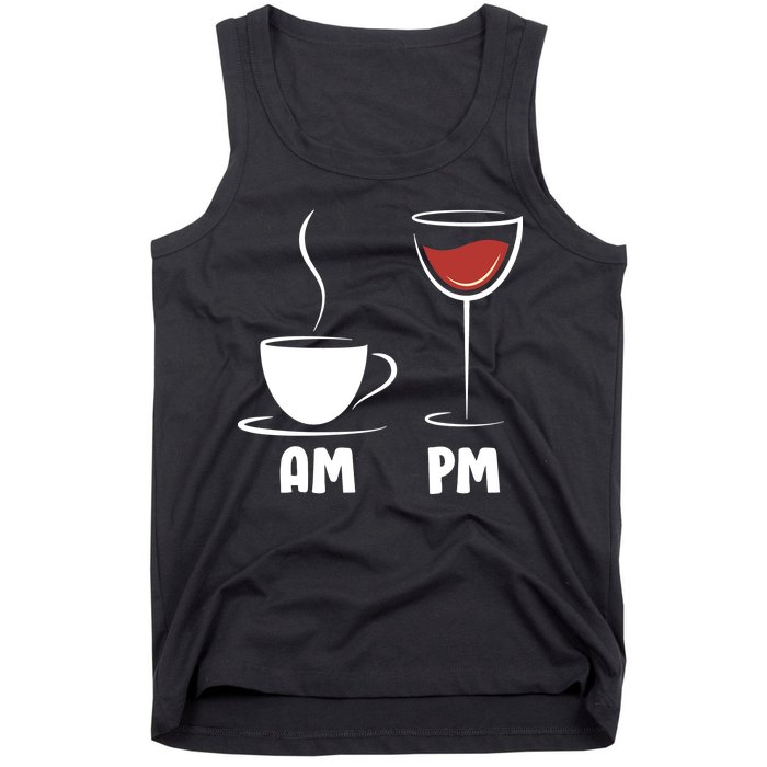 AM Coffee PM Wine Tank Top