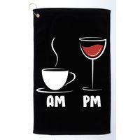 AM Coffee PM Wine Golf Towel