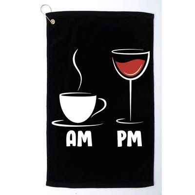 AM Coffee PM Wine Platinum Collection Golf Towel