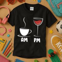 AM Coffee PM Wine Kids T-Shirt